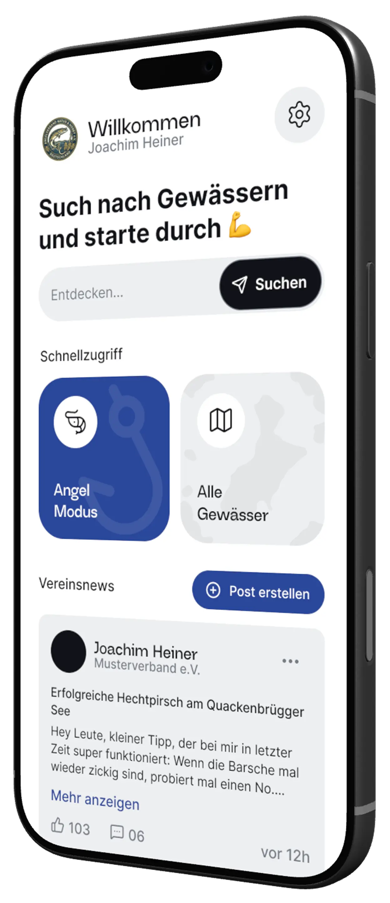 JetztAngeln App - Vereinsübersicht mit Mitgliederverwaltung